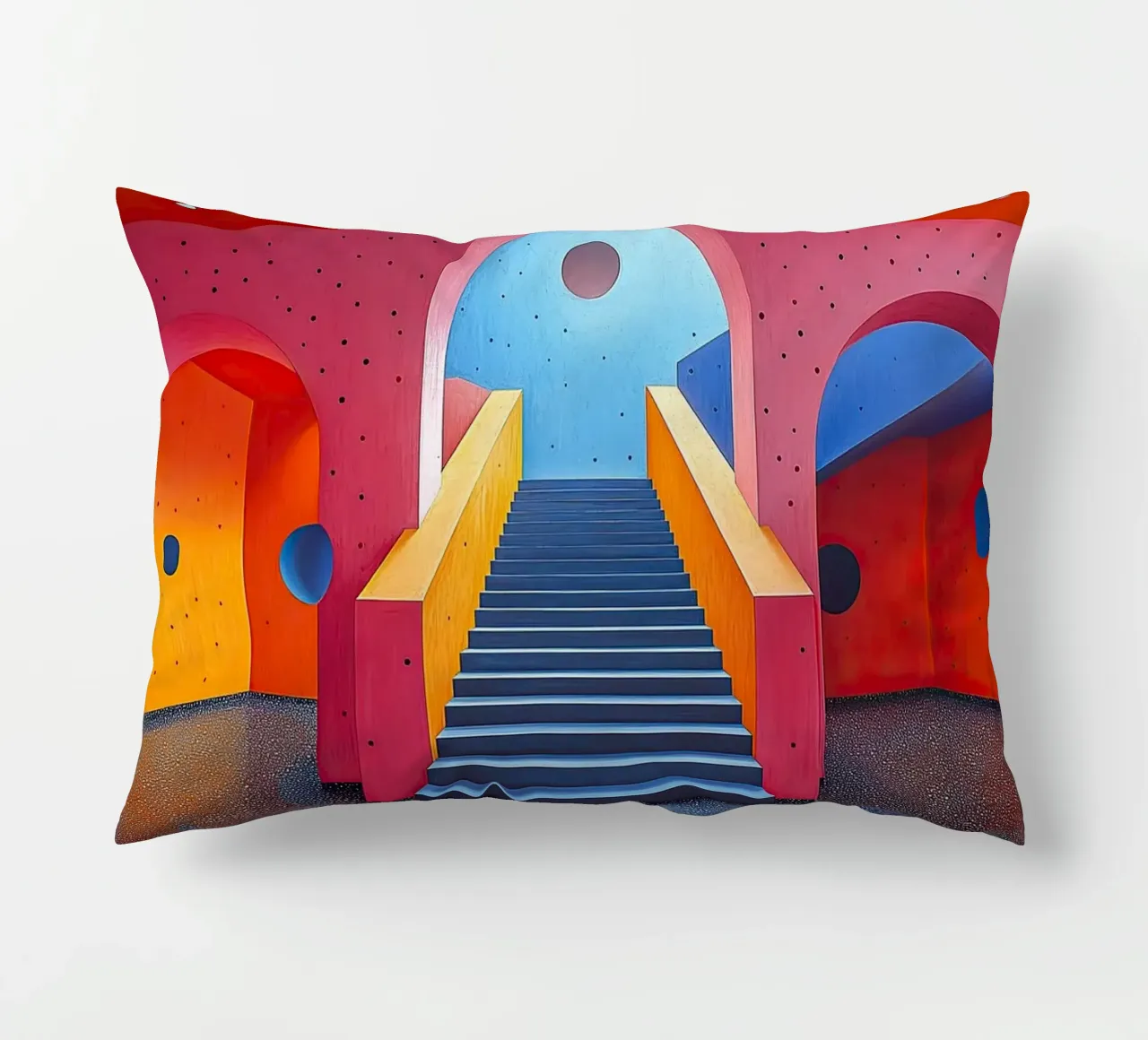 Surrealism Architecture Design Geometry decorative cushion by Nikis Art Studio
