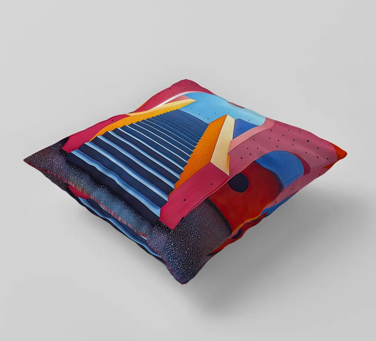 Surrealism Architecture Design Geometry decorative cushion by Nikis Art Studio