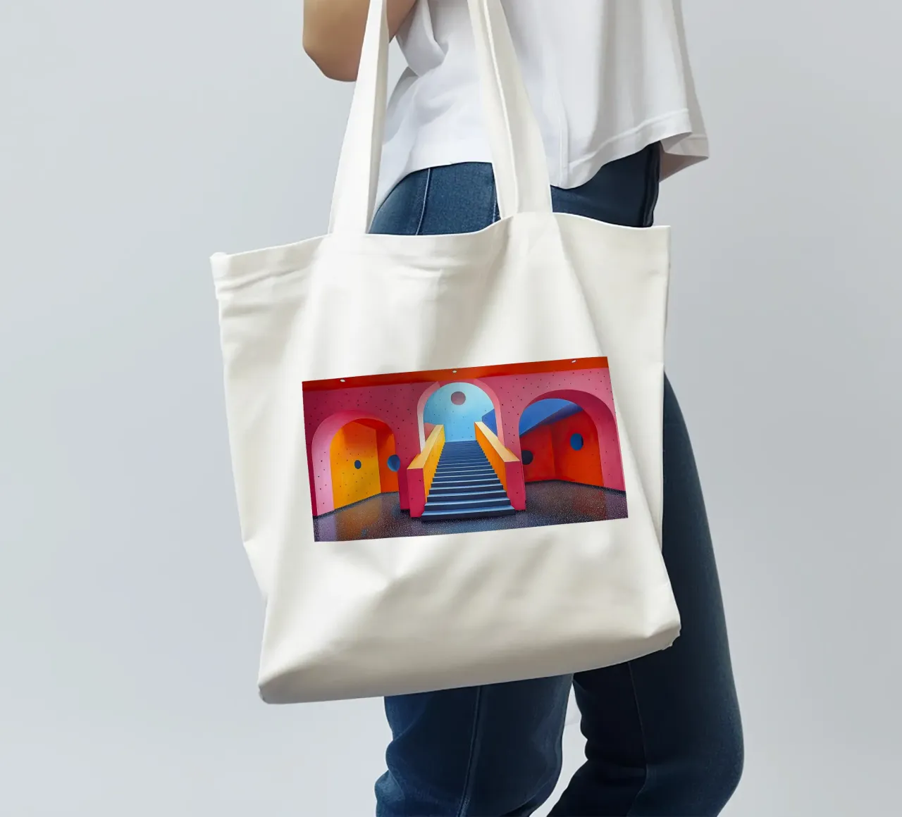 Surrealism Architecture Design Geometry tote bag by Nikis Art Studio