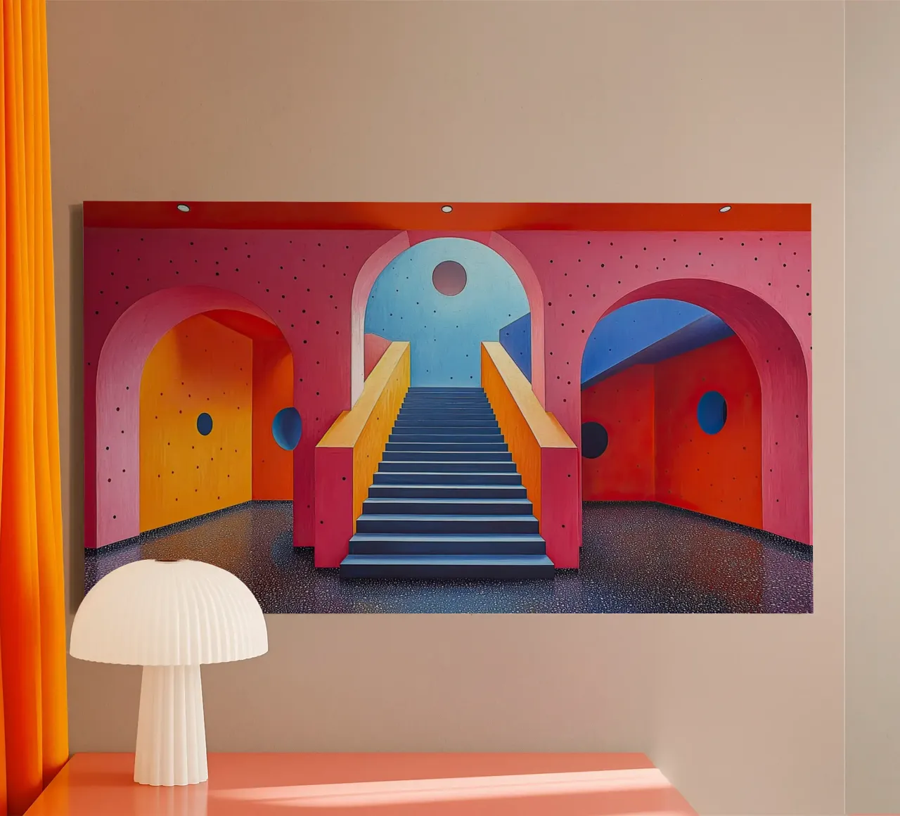 Surréalisme Architecture Design Géométrie toile de Nikis Art Studio
