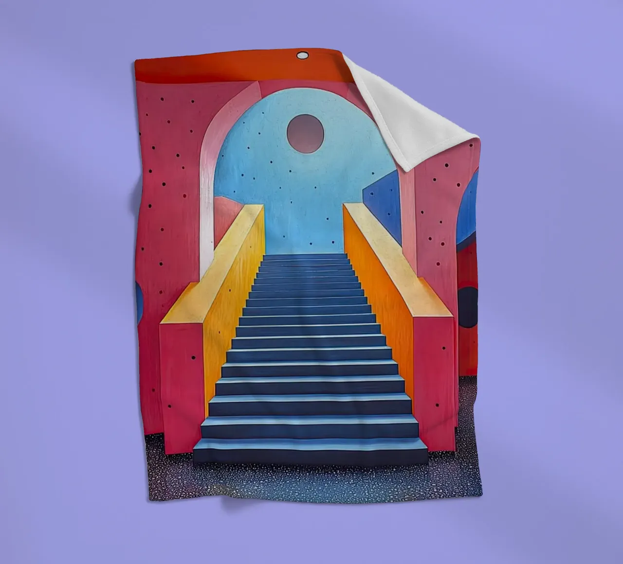 Surrealism Architecture Design Geometry fleece blanket by Nikis Art Studio