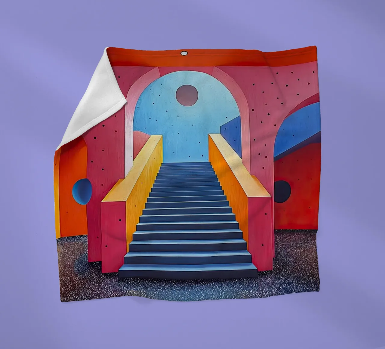 Surrealism Architecture Design Geometry fleece blanket by Nikis Art Studio