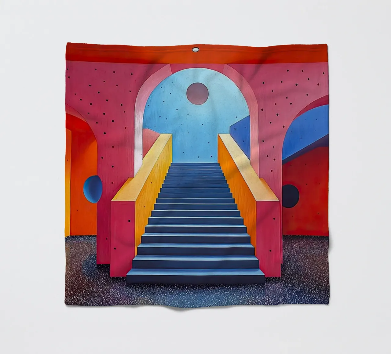 Surrealism Architecture Design Geometry fleece blanket by Nikis Art Studio
