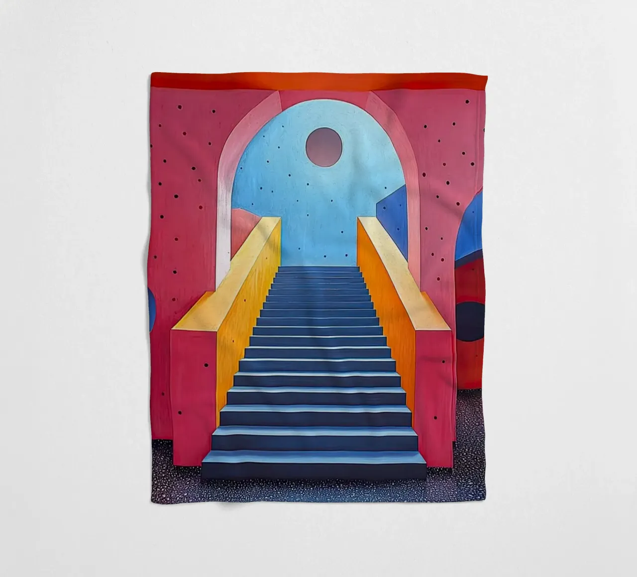 Surrealism Architecture Design Geometry fleece blanket by Nikis Art Studio