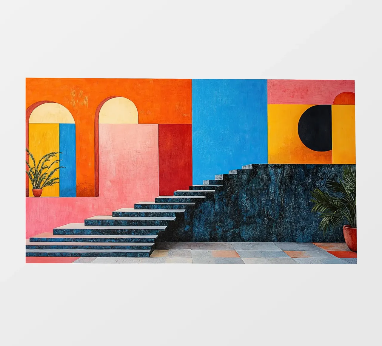 Surrealismo Architettura Design Geometria telo in pvc da Nikis Art Studio