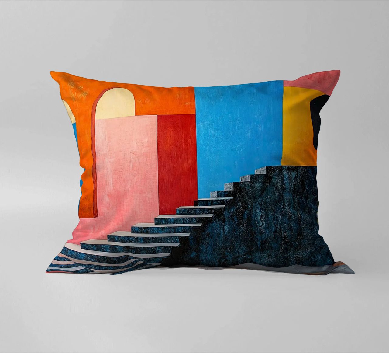 Surrealism Architecture Design Geometry decorative cushion by Nikis Art Studio