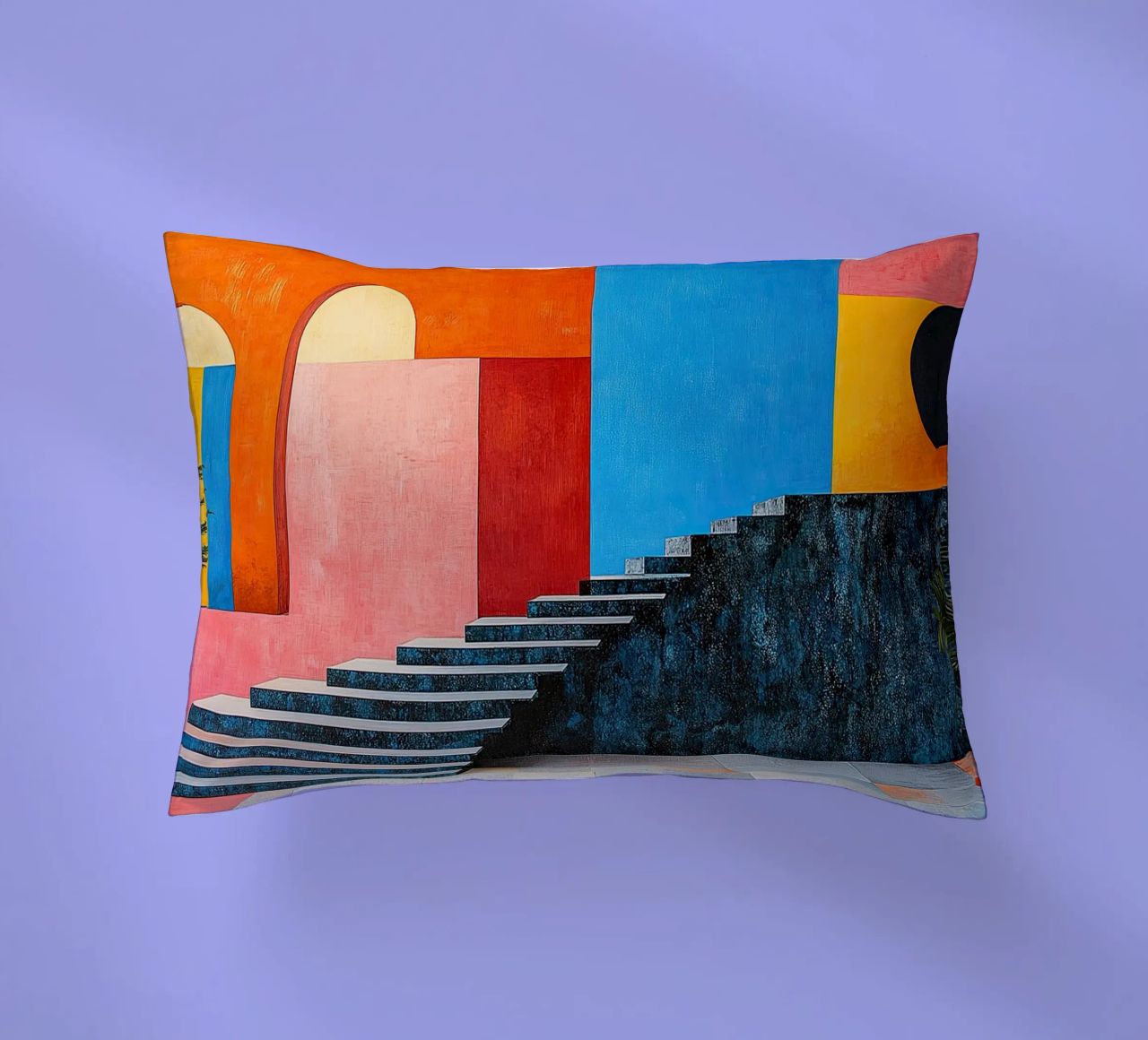 Surrealism Architecture Design Geometry decorative cushion by Nikis Art Studio
