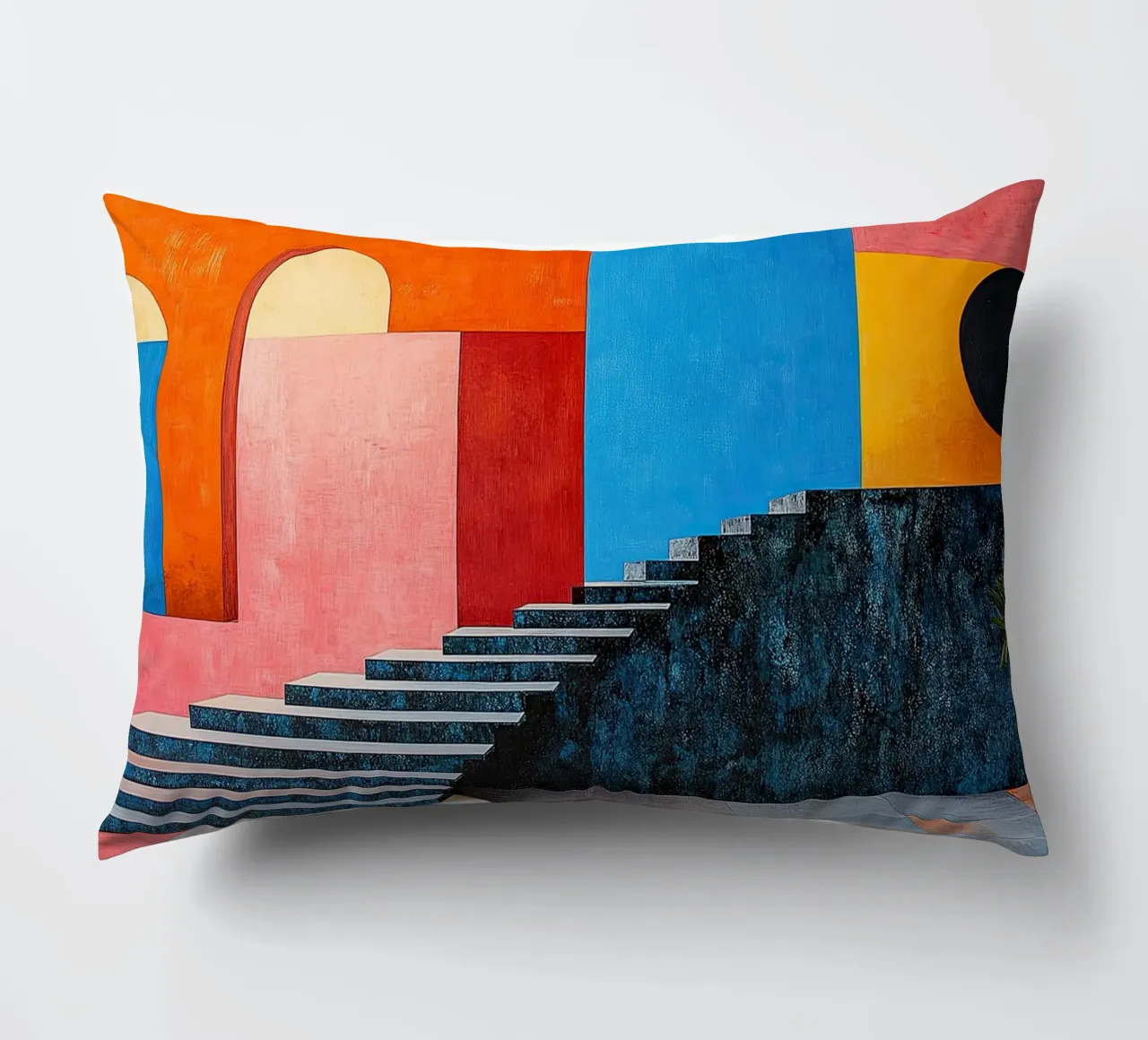Surrealismus Architektur Design Geometrie Kissen von Nikis Art Studio