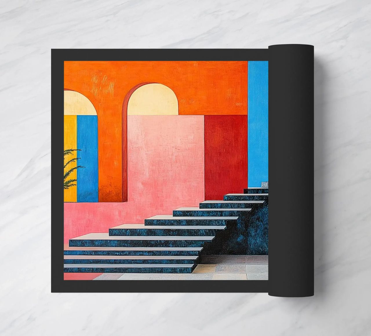 Surrealism Architecture Design Geometry doormat by Nikis Art Studio