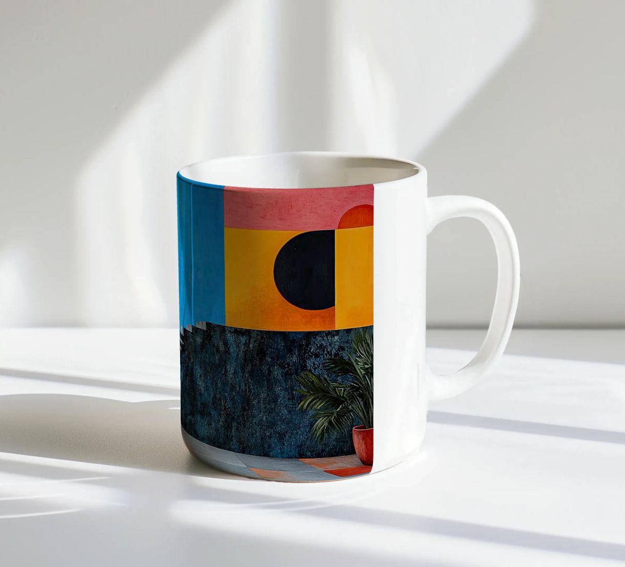 Surrealism Architecture Design Geometry ceramic mug by Nikis Art Studio
