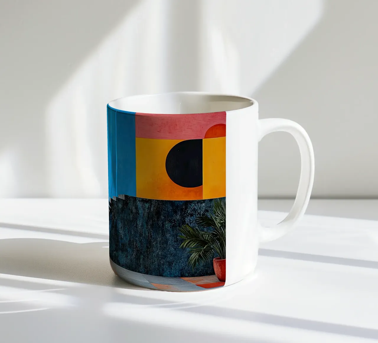 Surrealismus Architektur Design Geometrie Keramik Tasse von Nikis Art Studio