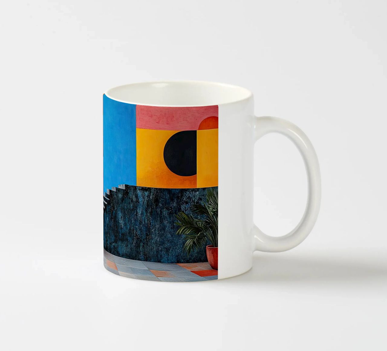 Surrealism Architecture Design Geometry ceramic mug by Nikis Art Studio