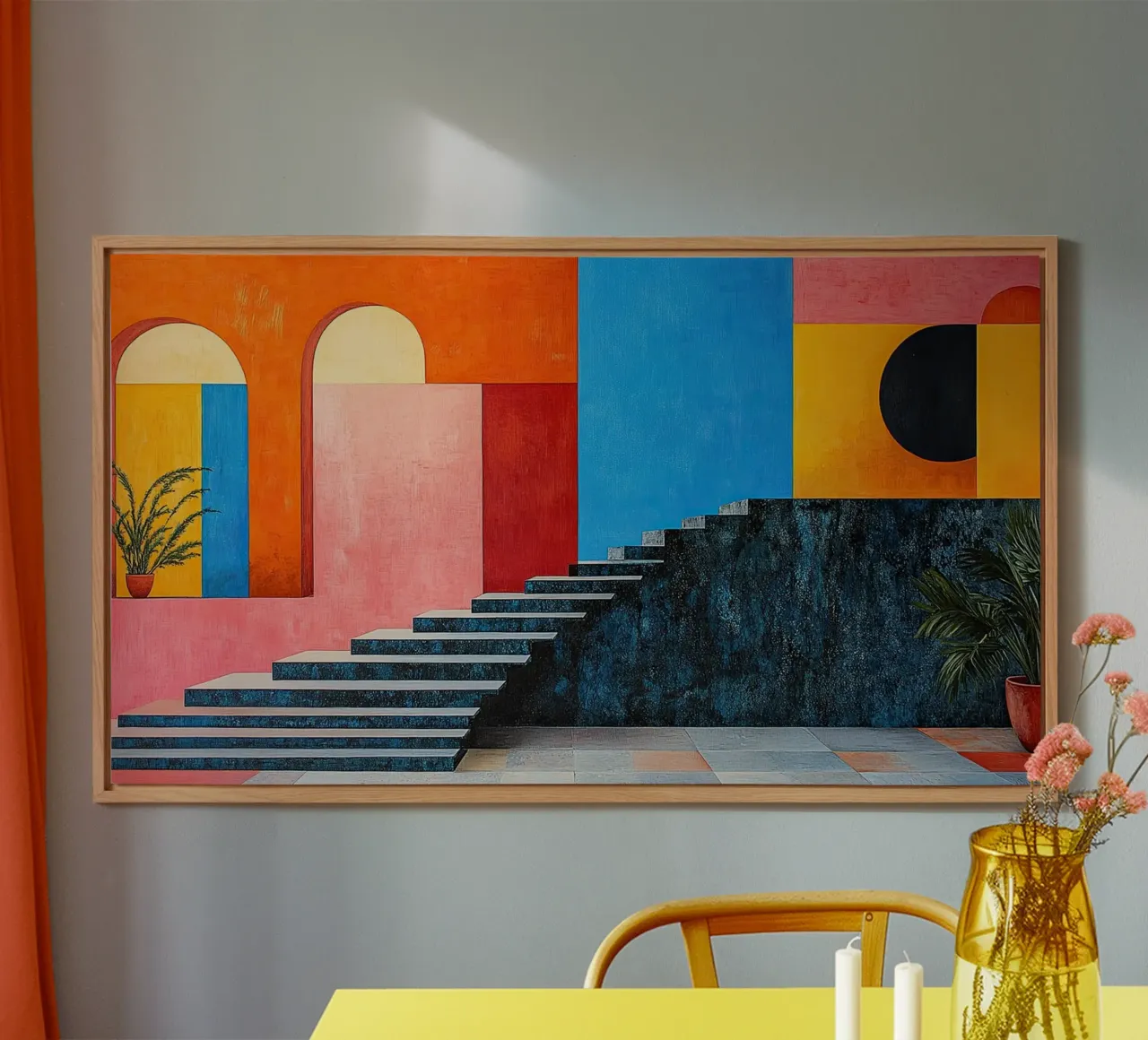 Surrealismus Architektur Design Geometrie Alu-Dibond von Nikis Art Studio