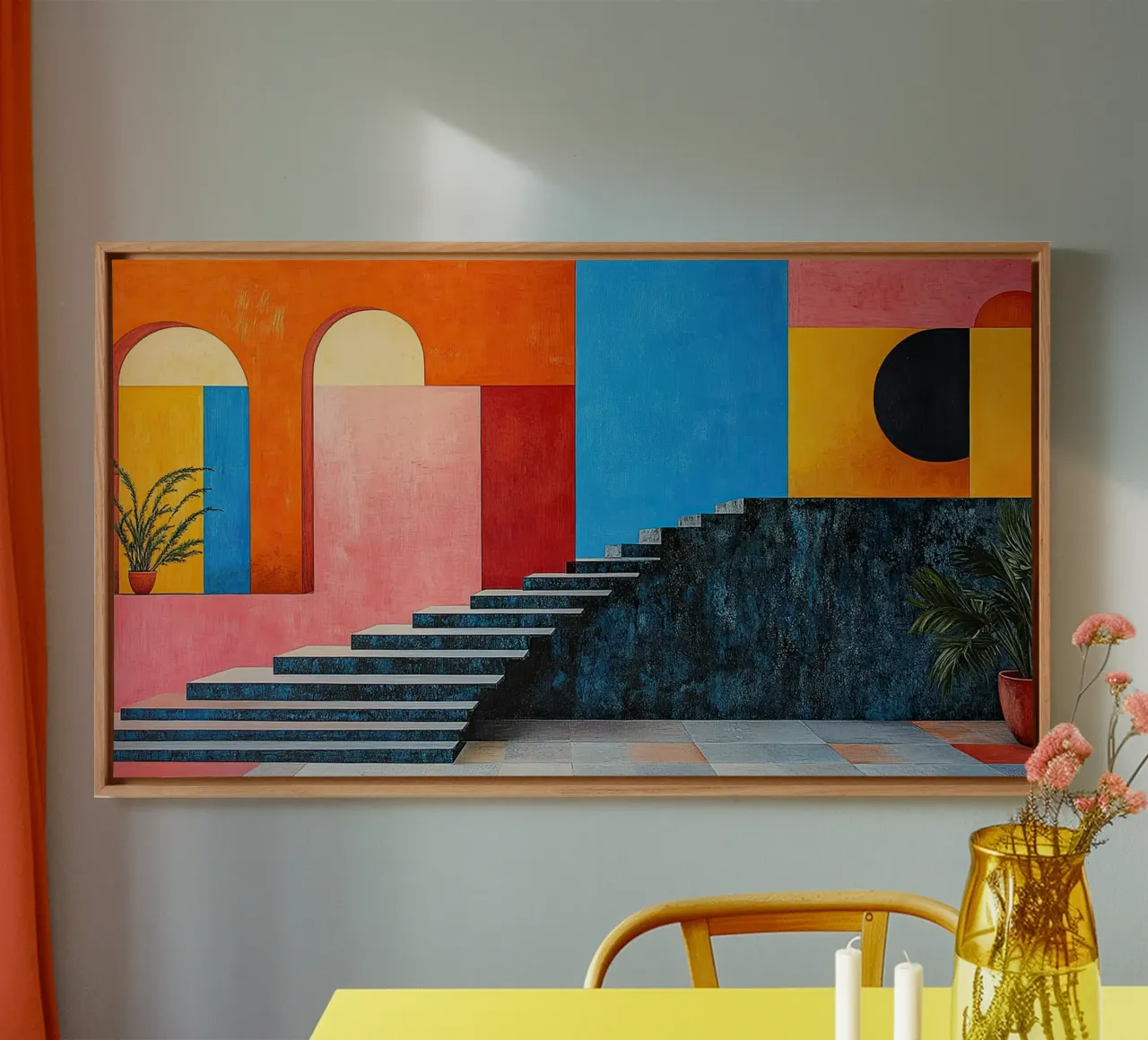 Surrealism Architecture Design Geometry canvas by Nikis Art Studio