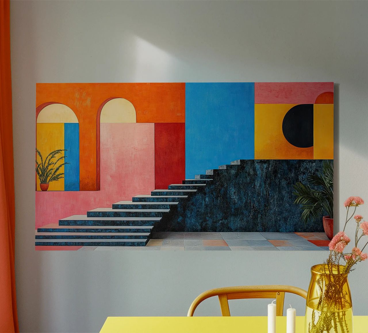 Surrealism Architecture Design Geometry canvas by Nikis Art Studio
