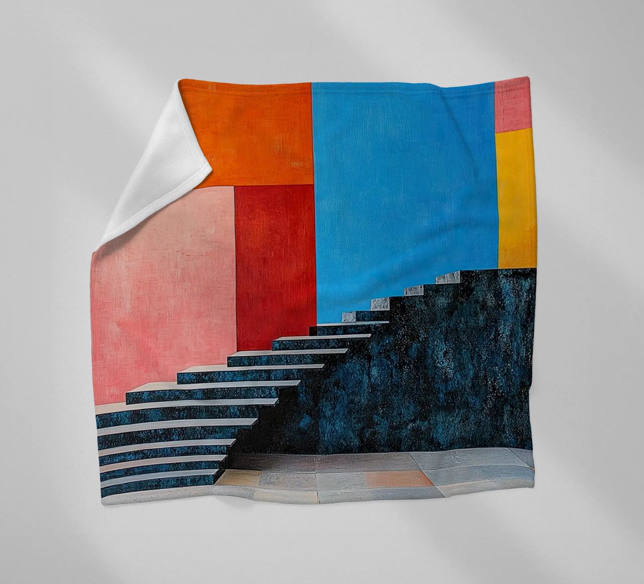 Surrealism Architecture Design Geometry fleece blanket by Nikis Art Studio