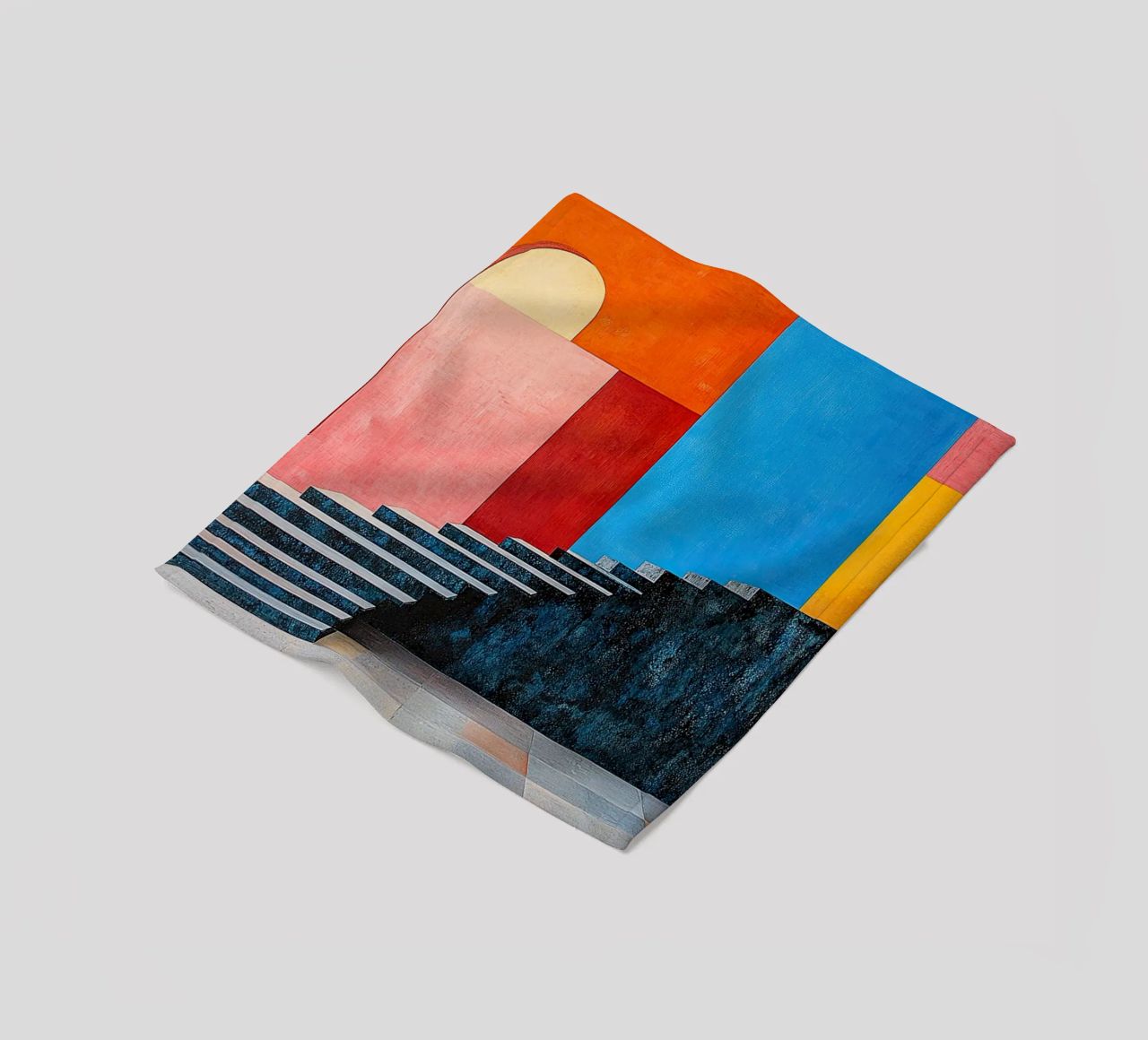 Surrealism Architecture Design Geometry fleece blanket by Nikis Art Studio