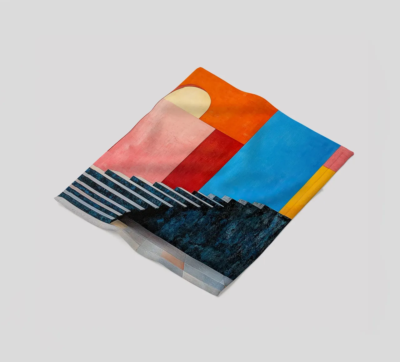 Surrealismus Architektur Design Geometrie Fleecedecke von Nikis Art Studio