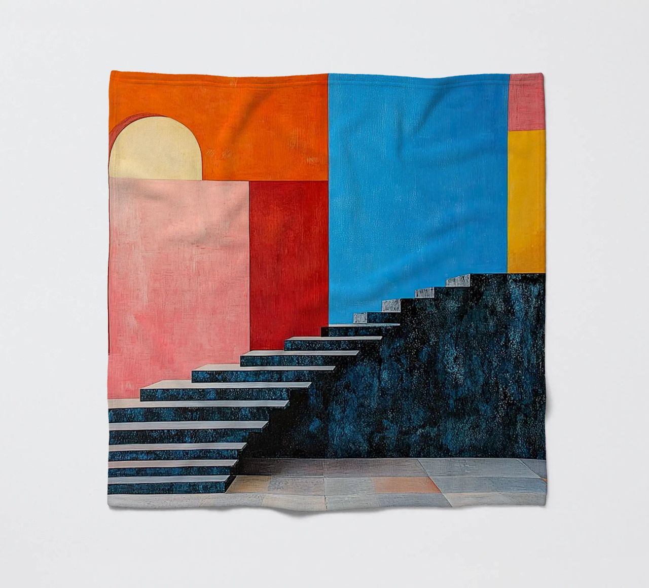Surrealism Architecture Design Geometry fleece blanket by Nikis Art Studio