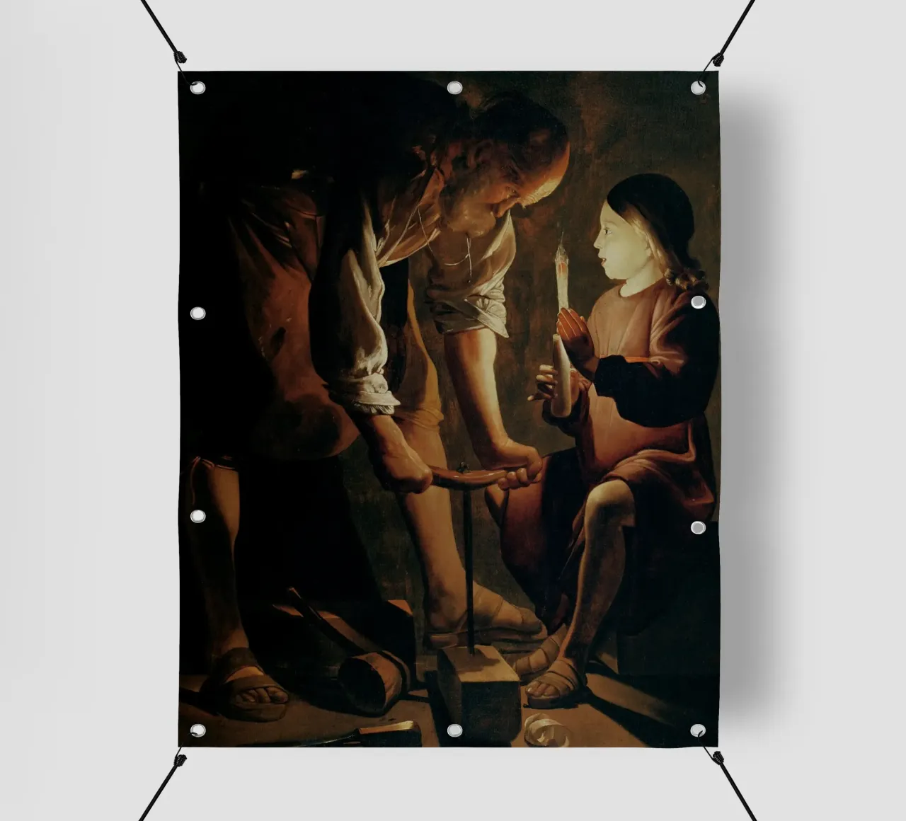 Georges de La Tour - Giuseppe il falegname telo in pvc da Timeless Artworks