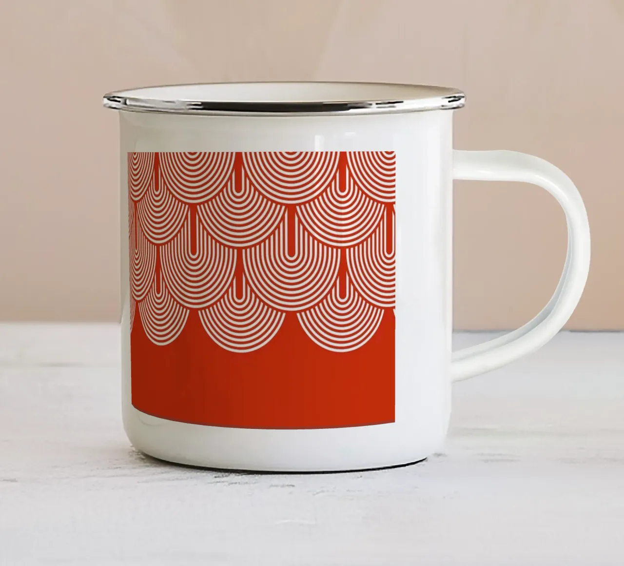 Mid-Century Modern Arch Red tazza in smalto da showmemars