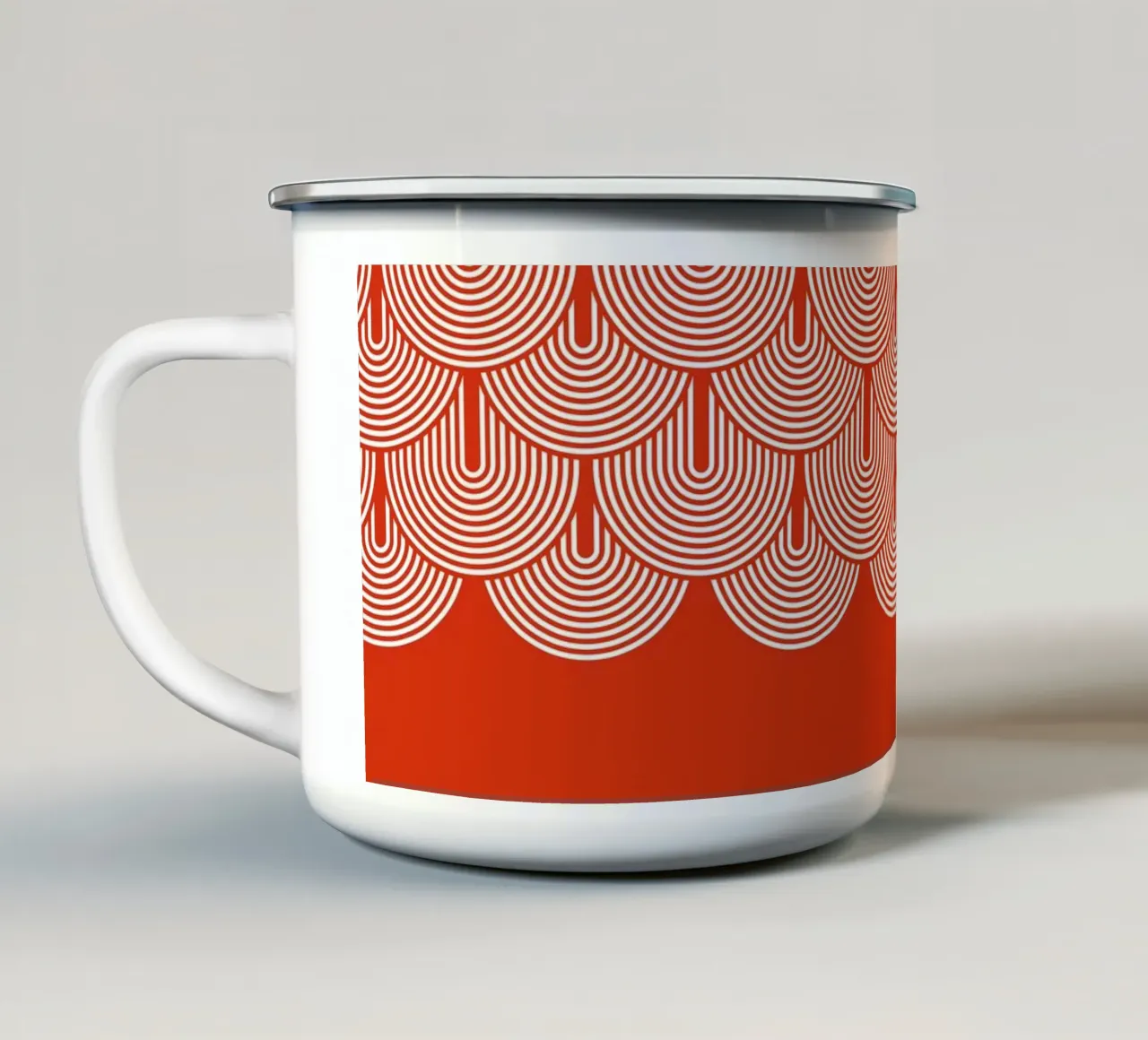 Mid-Century Modern Arch Red tazza in smalto da showmemars