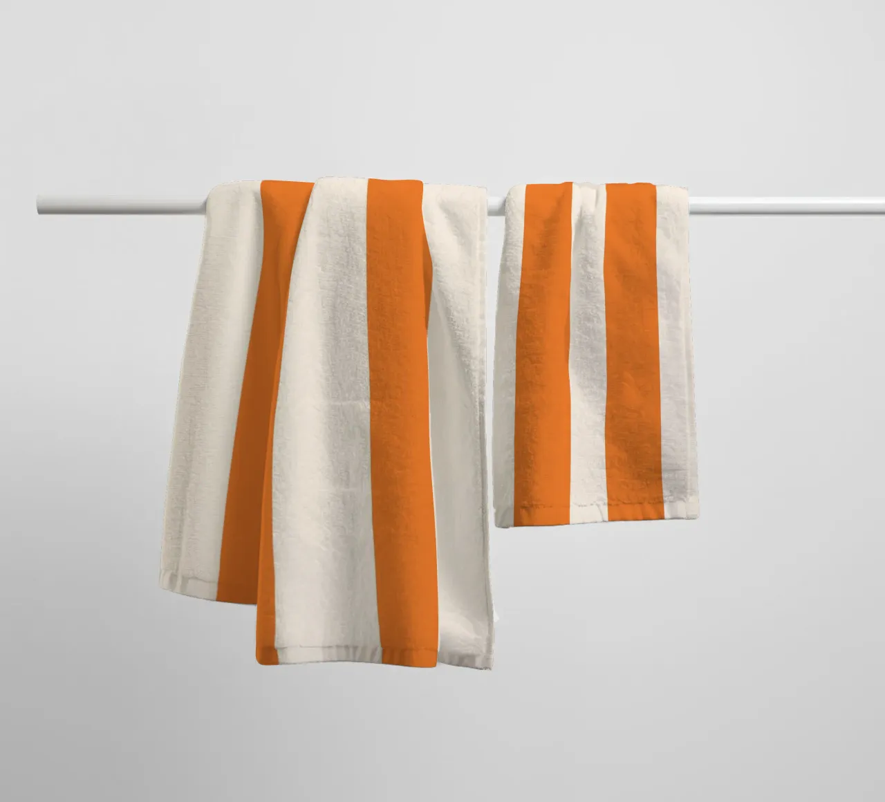 "Warm Stripes" – Orange & Beige Minimalist Print towel by PrintCessStudio