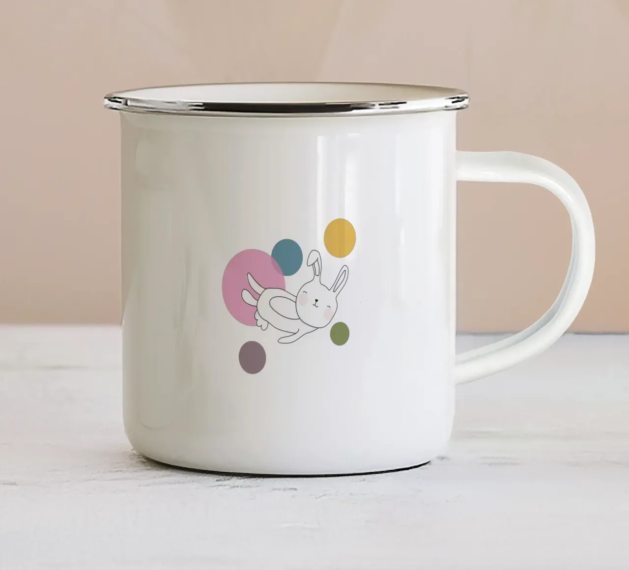Space Rabbits Neo tazza in smalto da Christina Heitmann