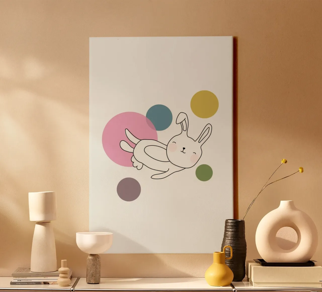 Space Rabbits Neo canvas with Floater frame by Christina Heitmann