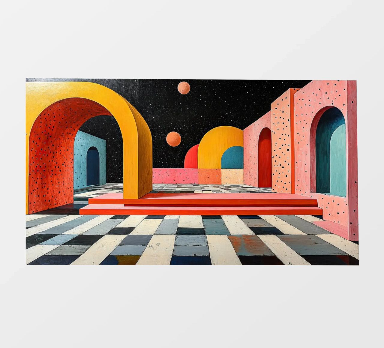 Surrealismo Architettura Design Geometria telo in pvc da Nikis Art Studio