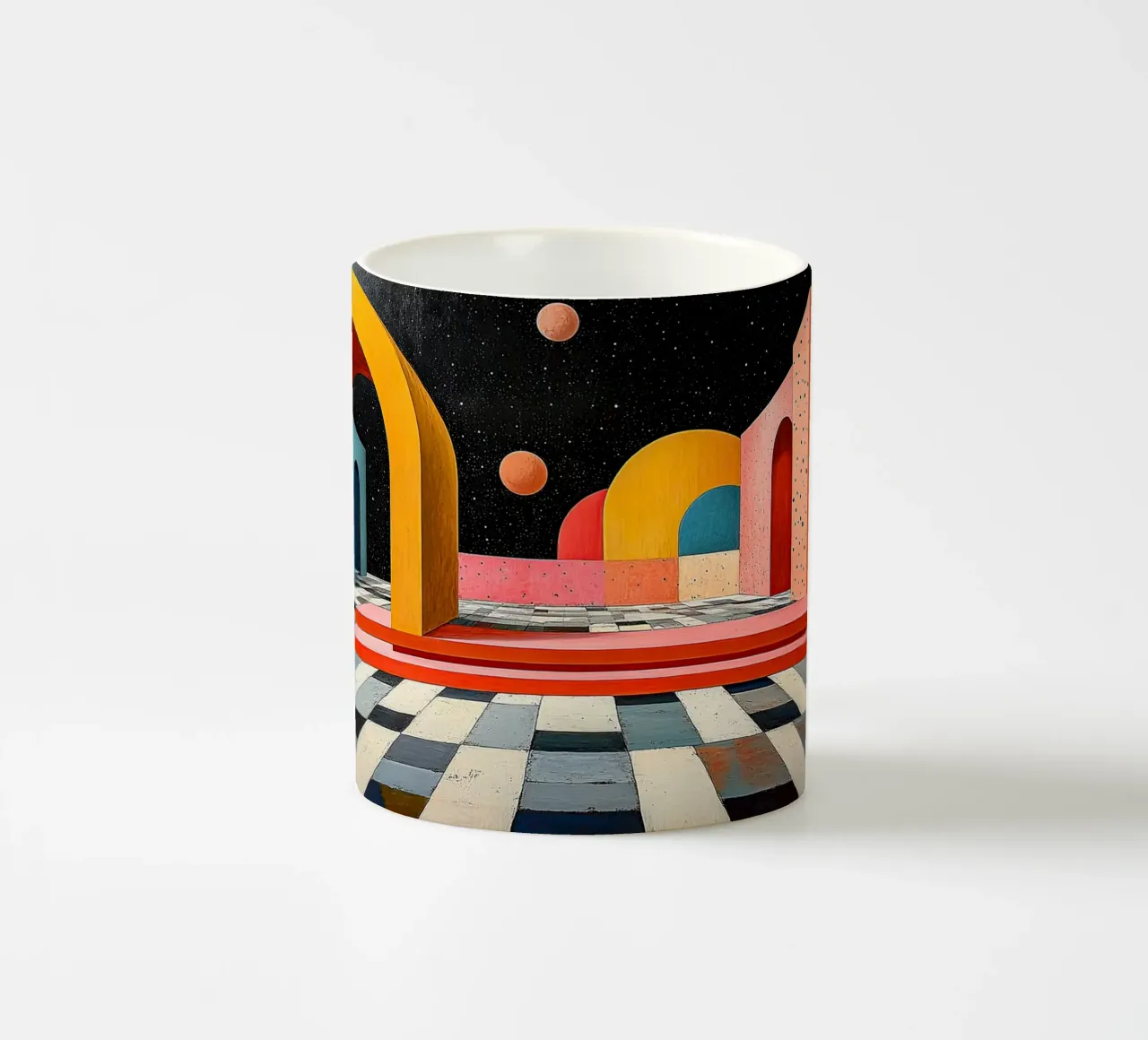Surrealism Architecture Design Geometry ceramic mug by Nikis Art Studio