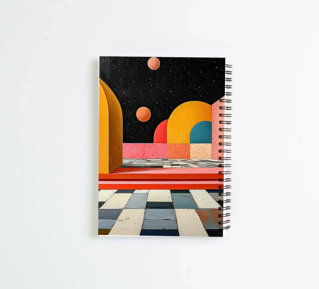 Surrealism Architecture Design Geometry spiral notebook by Nikis Art Studio