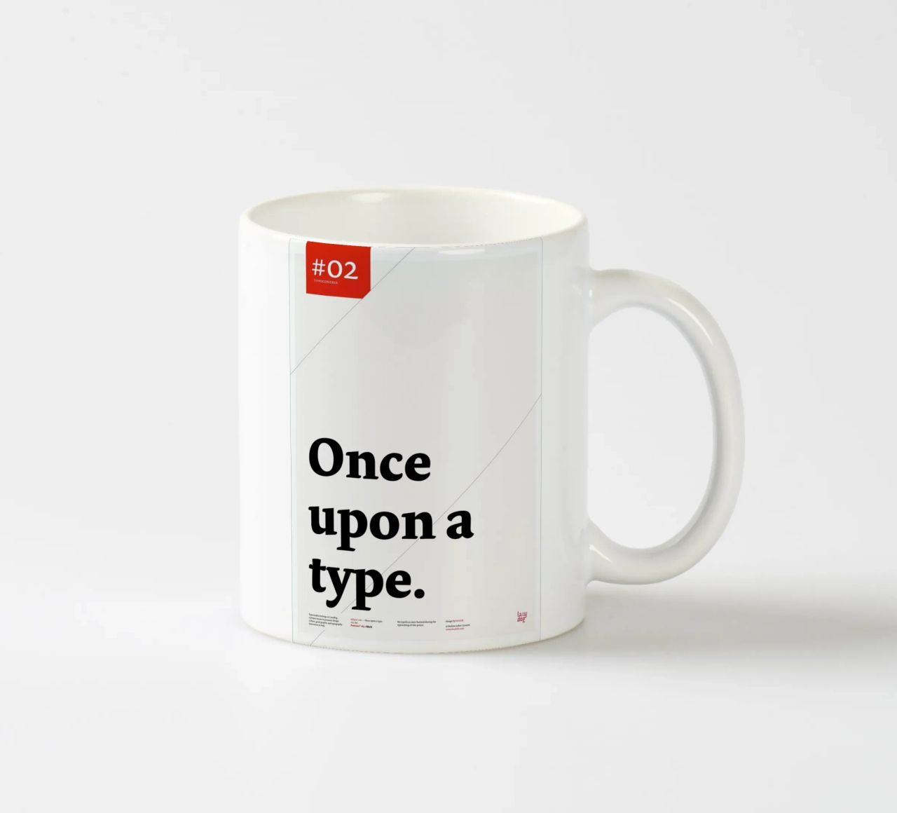Once upon a type tazza in ceramica da Stefano Joker Lionetti