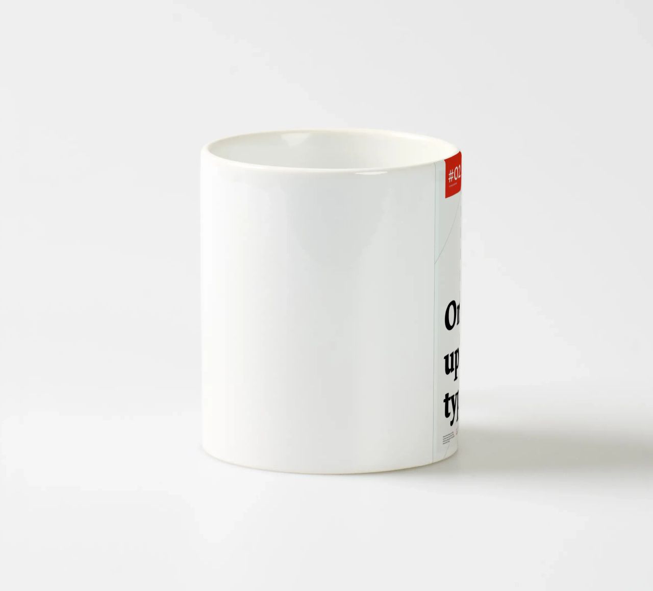 Once upon a type tazza in ceramica da Stefano Joker Lionetti