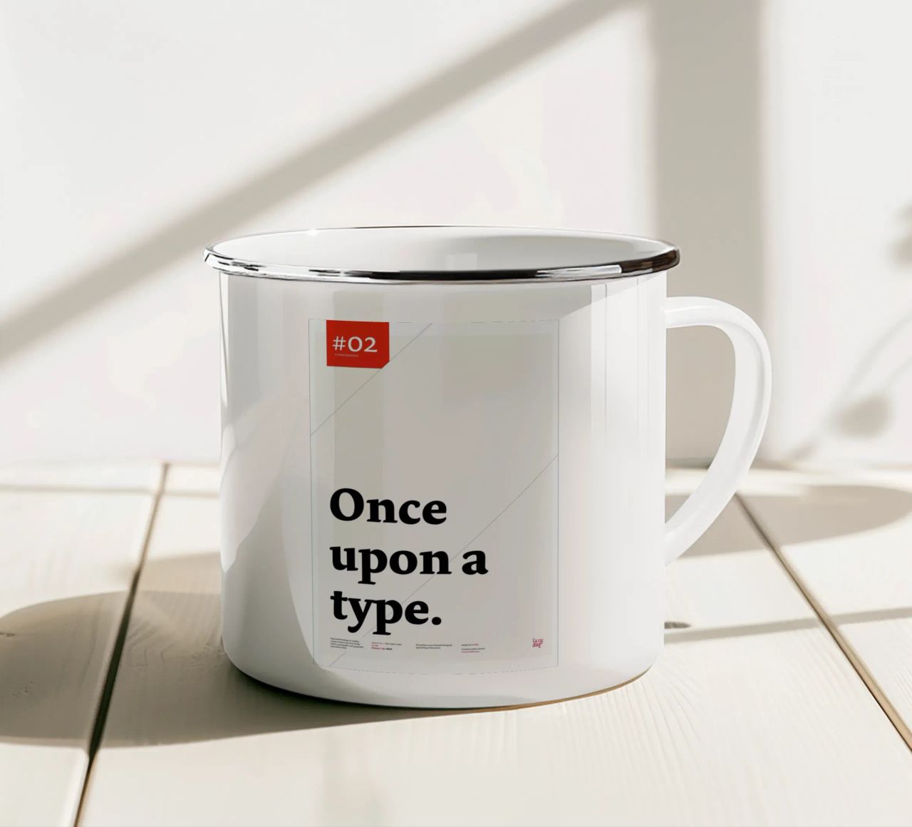 Once upon a type tazza in smalto da Stefano Joker Lionetti
