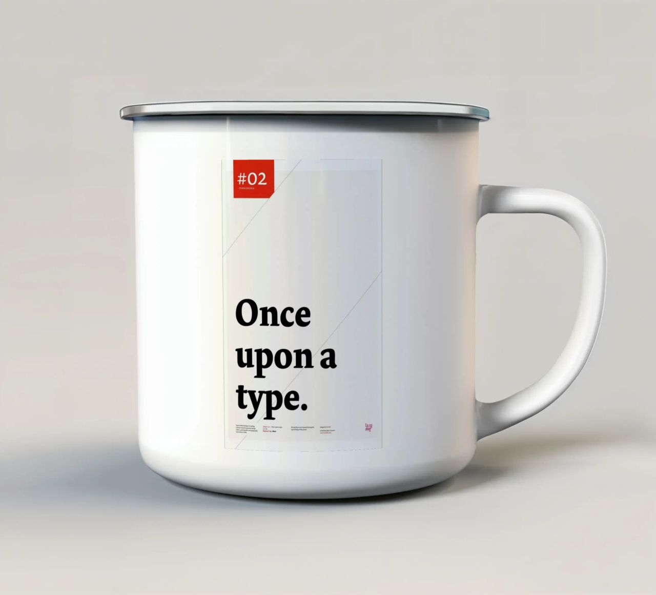 Once upon a type tazza in smalto da Stefano Joker Lionetti