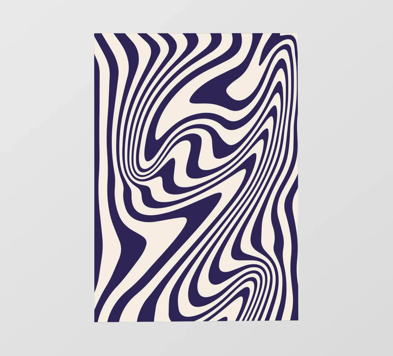 "Hypnotic Flow" – Bue & White Wavy Optical Print pellicola backlit da PrintCessStudio