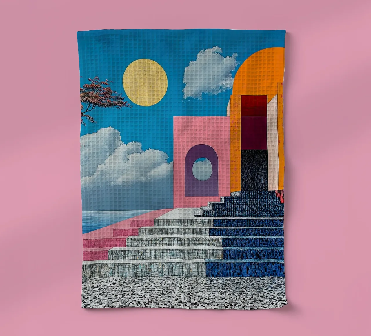 Surréalisme Architecture Design Géométrie torchon de Nikis Art Studio