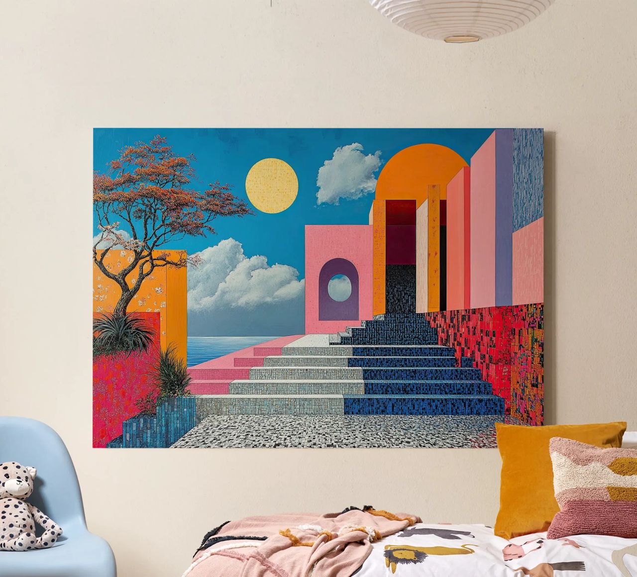 Surrealism Architecture Design Geometry canvas by Nikis Art Studio