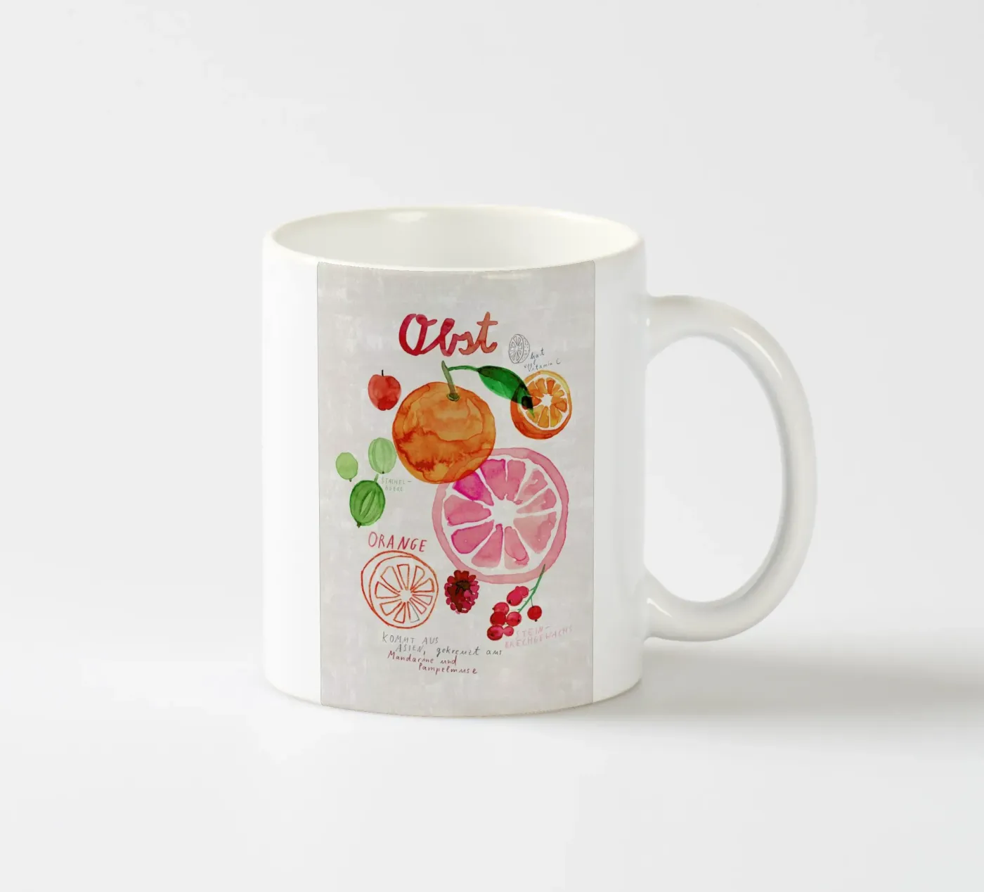 Obst ceramic mug by Rinah Lang