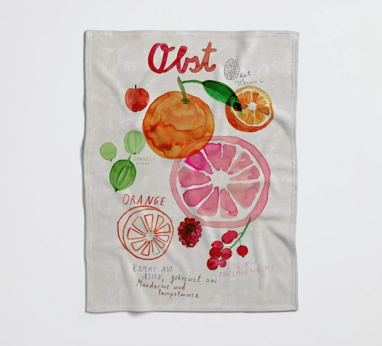 Obst fleecedeken van Rinah Lang