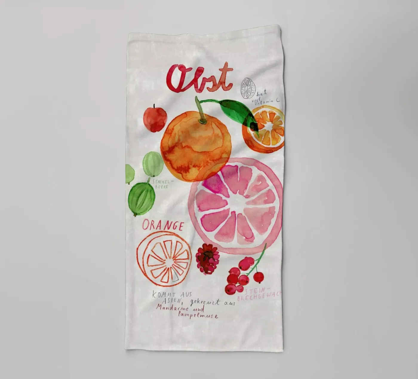 Obst badhanddoek van Rinah Lang