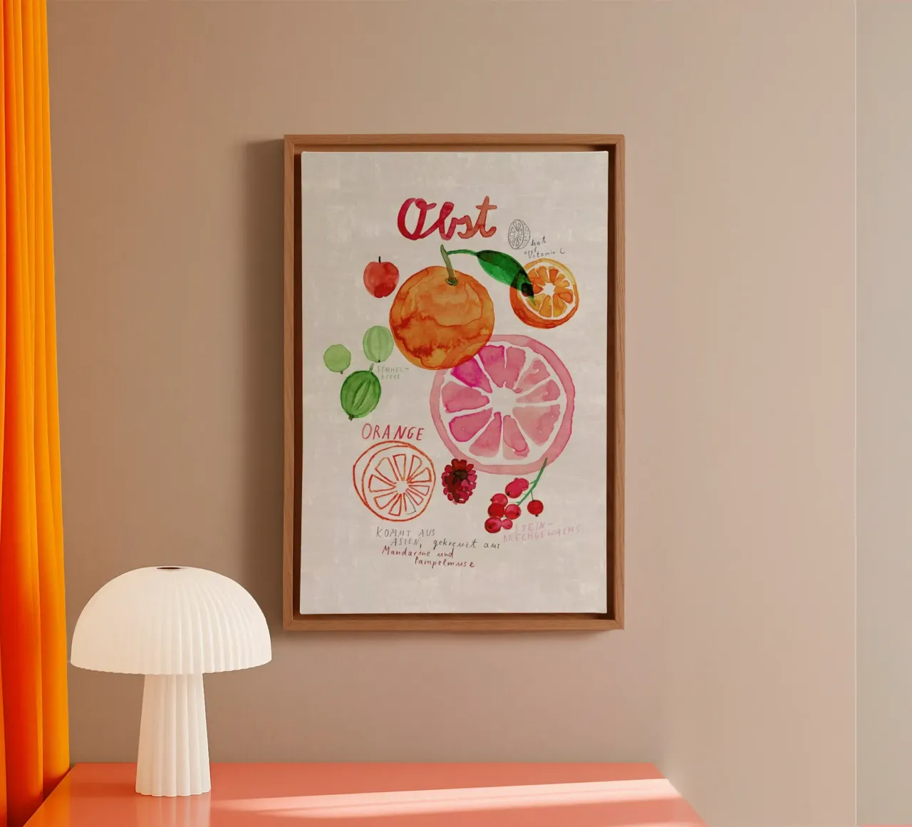 Obst canvas met Baklijst van Rinah Lang