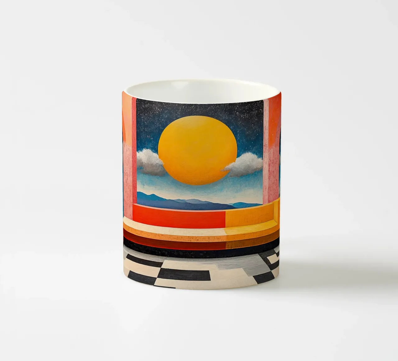 Surrealism Architecture Design Geometry ceramic mug by Nikis Art Studio