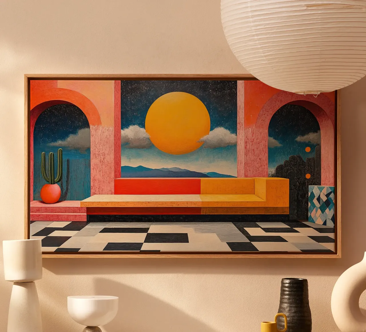 Surrealism Architecture Design Geometry canvas by Nikis Art Studio