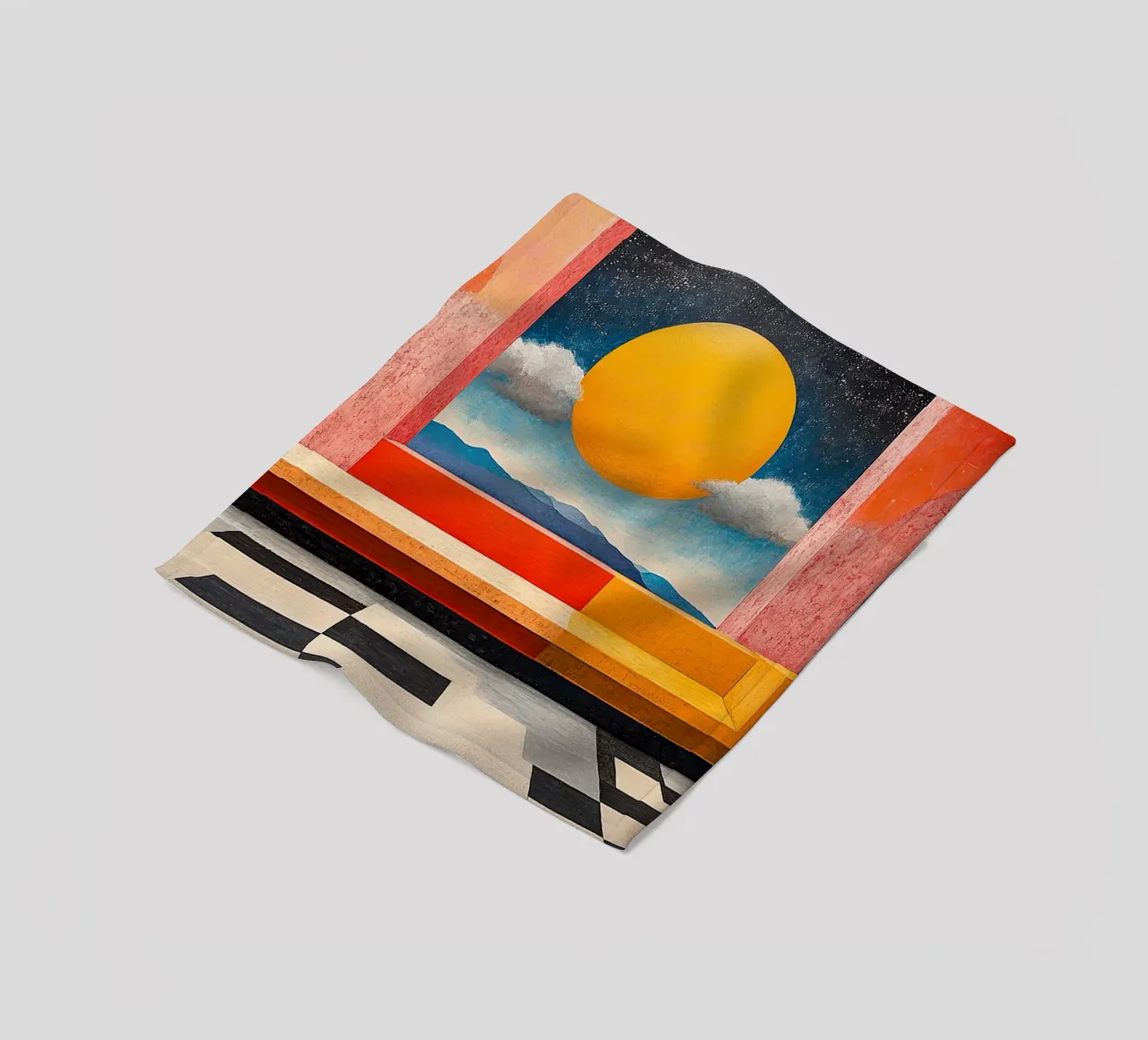 Surrealism Architecture Design Geometry fleece blanket by Nikis Art Studio