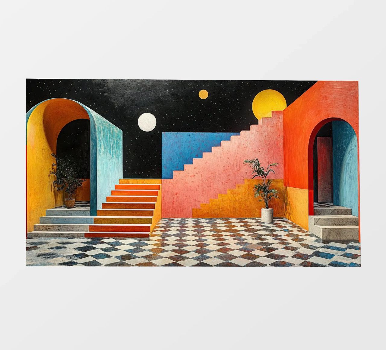 Surrealismo Architettura Design Geometria telo in pvc da Nikis Art Studio