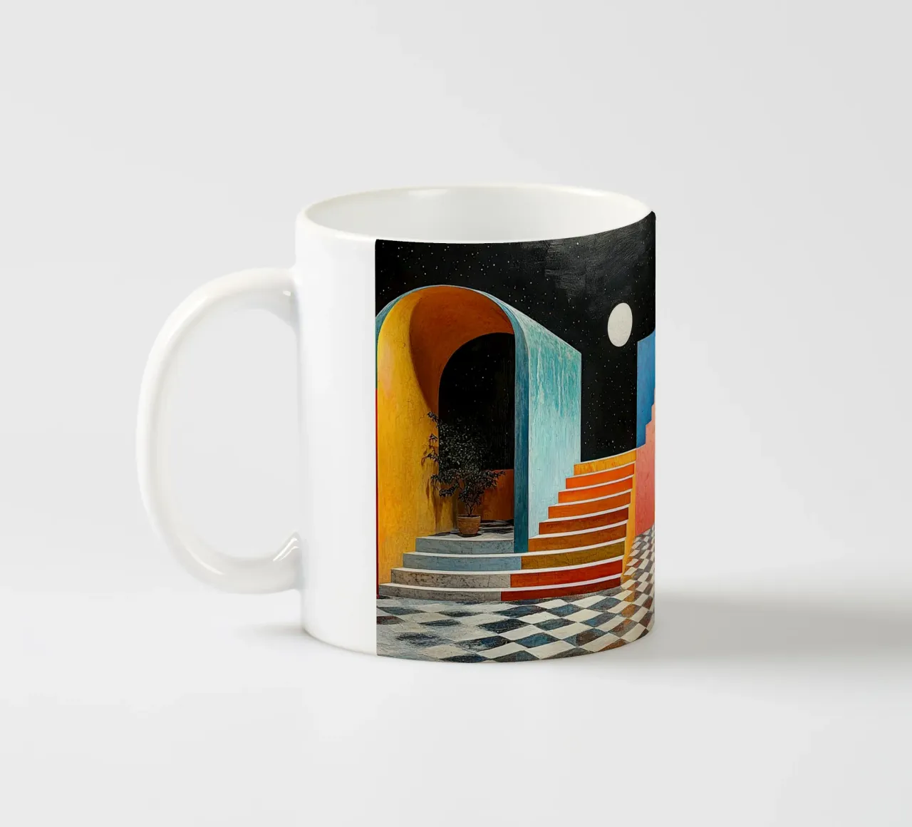 Surrealism Architecture Design Geometry ceramic mug by Nikis Art Studio