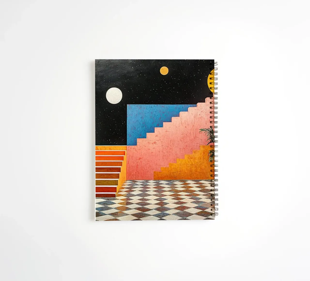 Surrealism Architecture Design Geometry spiral notebook by Nikis Art Studio