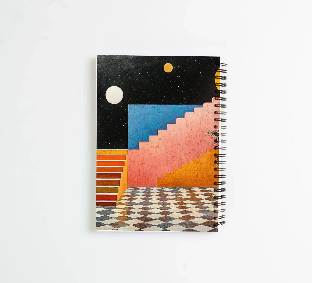 Surrealism Architecture Design Geometry spiral notebook by Nikis Art Studio